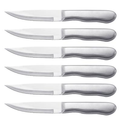 China Viable High Quality 4pcs Steak Knives In Stainless Steel Hollow Handle Steak Knife Set for sale