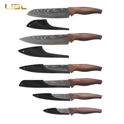 China LiBL Factory Sustainable Kitchen Knife Set With PP Blade Cover Knives Set Stainless Steel Knife Set for sale