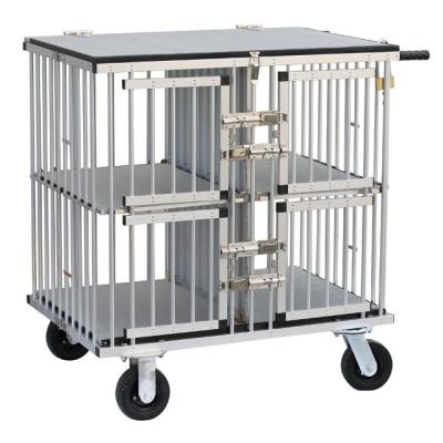 China KB-511 Sustainable Large Dog Cage Trolley Aluminum Light-Weighted Pet Show Carts for sale