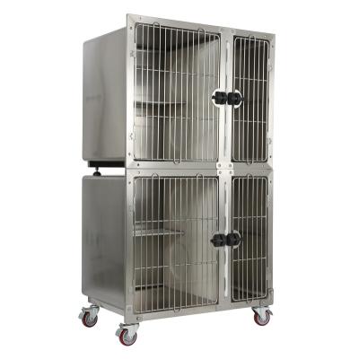 China CC1201 304 Stainless Steel Double Platform Housing Suite Indoor Pet Cat Play Cage for sale