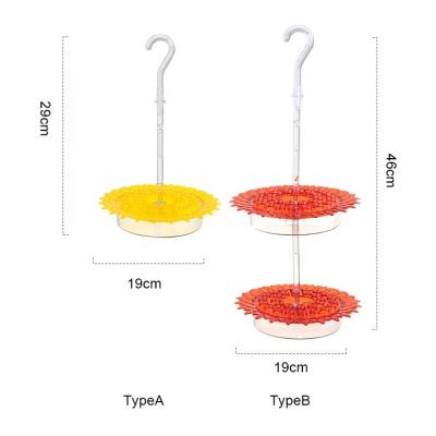 China New Design Non-automatic Bird Feeder Plastic Birds Sprinkle 200ml Feeder Bird Feeder Transparent for sale