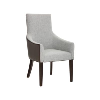 China Modern Modern Restaurant Room Furniture Wood Upholstered Fabric Dining Chair With Armrest for sale