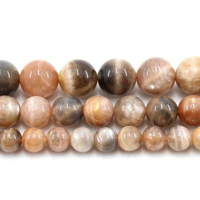 China Natural Polish Smooth Black Sunstone Jewelry Necklace Bracelet TangYi Earring Making 6 8 10MM Round Loose Strand Stone Beads For Jewelry Making Bracelets Necklace for sale