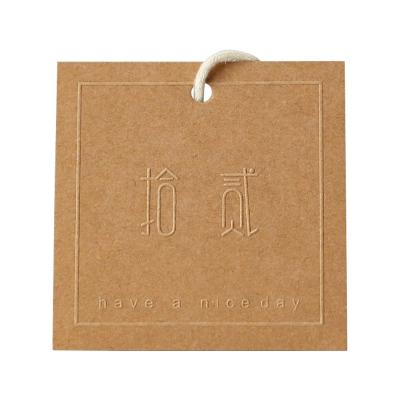 China Custom Made Label Hang Tag For Garment From Logo Hangtags Kraft Paper Hang From Viable Factory for sale