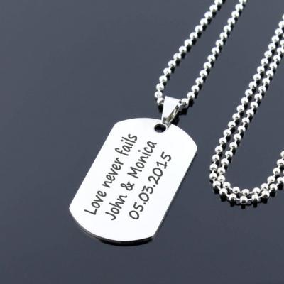 China Custom made your type high quality aluminum dog tag on stainless steel chain for wholesale for sale