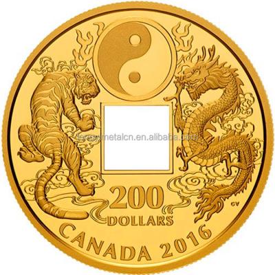 China Custom Europe Metal Square Hole Coin For Souvenir for sale