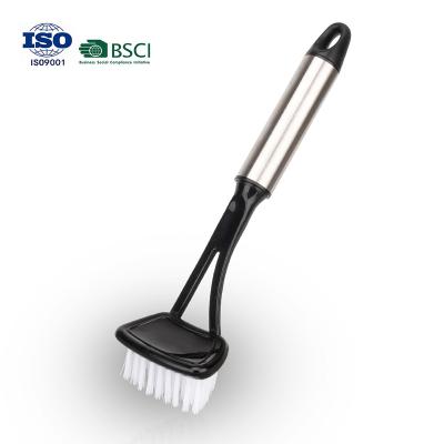 China Amazon Selling Stainless Steel Palm Brush Kitchen Scrubber Pot Pan Sustainable Hot Cleaning Brush for sale