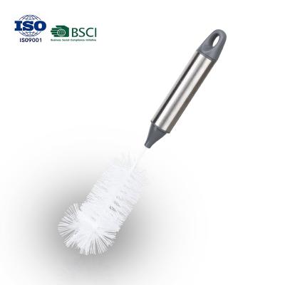 China Sustainable Stainless Steel Handle Bottle Brush Glass Milk Water Cup Cleaning Brush for sale