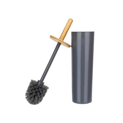 China Viable Hot Selling Toilet Brush Wooden Handle Plastic Toilet Brush WC Brush With Holder for sale