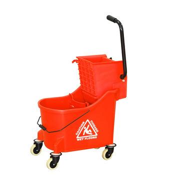 China Amazon Hot Sale 33L Durable Heavy Duty Industrial Broom Bucket With Wheels for sale