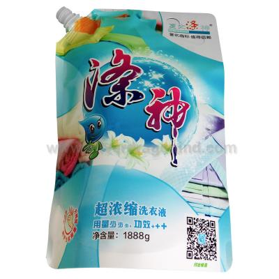 China Custom Stand up Spout Pouch for 1888g laundry detergent liquid Packing（ doy packing) for sale