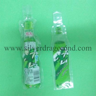 China 100ml Beverage Plastic bag with Bottle shape for sale