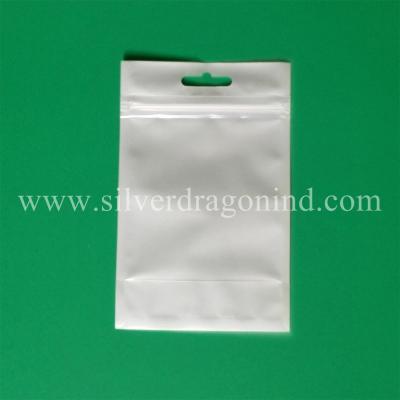 China Stand up zipper bags with one side white color, the other side transparent for sale