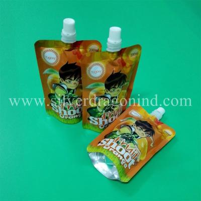 China Stand up spout pouch for 200ml orange juice packing for sale