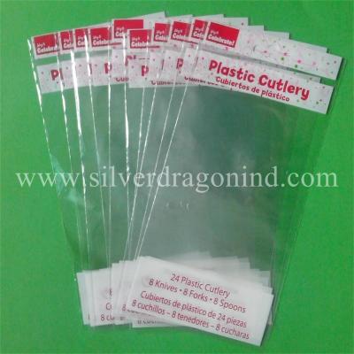 China Printed pp bags for plastic cutlery packing for sale