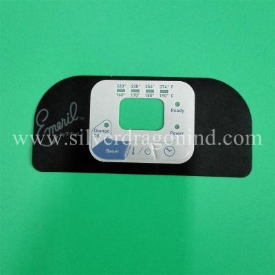 China Matt PC sticker labels with embossing button for machine panel for sale