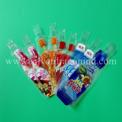 China Custom shaped plastic tube bags 100ml/150ml/200ml/300ml/350ml, drink bags and water bags for sale