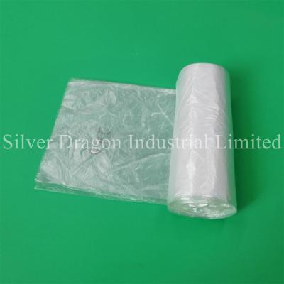 China Clear HDPE bin liners/kitchen garbage bags on rolls, 6 micron, 50 pcs per roll, 20 rolls per box for sale