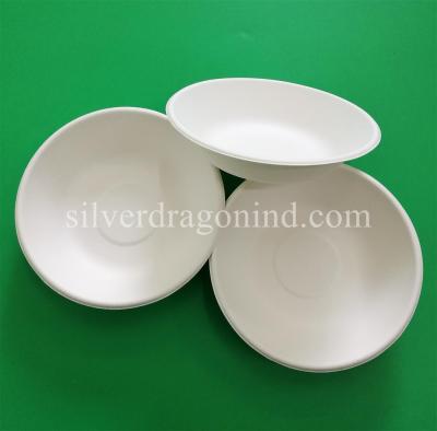 China Biodegradable Disposable Sugarcane Pulp Paper Bowl, Food Grade, 460ml for sale