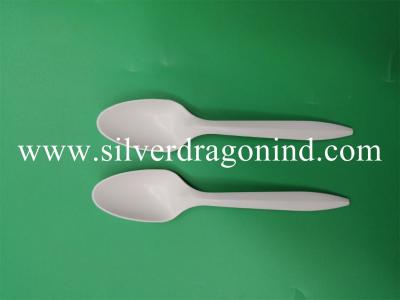 China Corn starch spoon with 14.5cm length in white color for sale