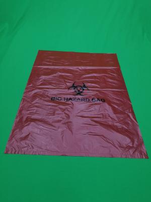 China Red/yellow biohazard refuse bags/biohazard waste bags/biohazard garbage bags,635x890x0.08mm, print one color one side for sale