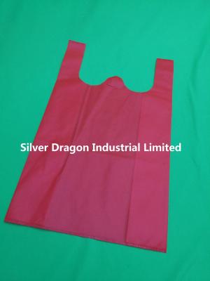 China Eco-Friendly Red Non-woven T-Shirt Bags/Non-woven vest Bags/Non-woven shopping Bags,30*14*50cm*50g for sale