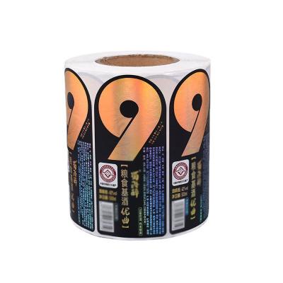 China Custom Waterproof Self Adhesive Labels Bottled Fruit Juice Jar Scratch Sticker Label CMYK- Printing Plastic Roll Label for sale