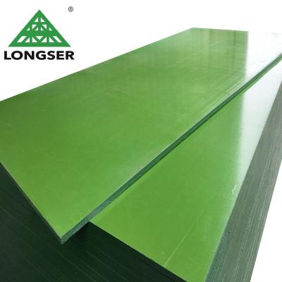 China Building Construction Longser 15mm PP Plastic Coated Plywood Green 18mm For Concrete Formwork for sale