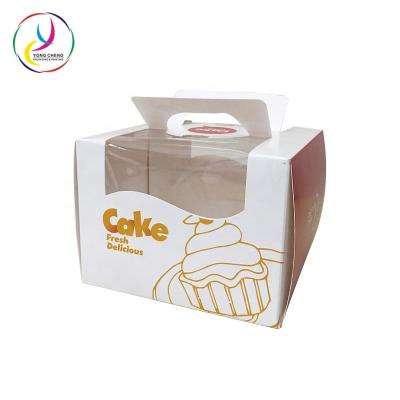 China Recyclable Custom Paper Cardboard Cake Box With Clear PVC Window for sale