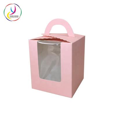 China Small Recyclable Decorative Cupcake Box Wedding Cake Cardboard Box Design for sale