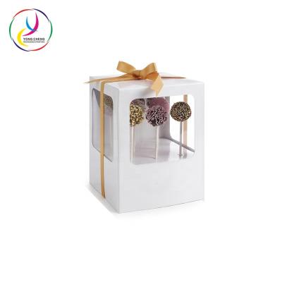 China Recyclable Cheap Decorative Cake Pop Boxes Box With Window Recyclable Packaging Boxes for sale