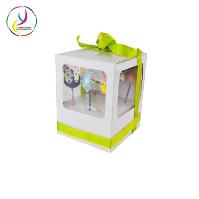 China Recyclable cake pop box with window and stain Recyclable Packaging Boxes for sale