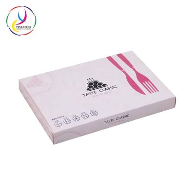 China Recyclable Paper Packaging For Spoon Fork Knife Boxes For Cake for sale