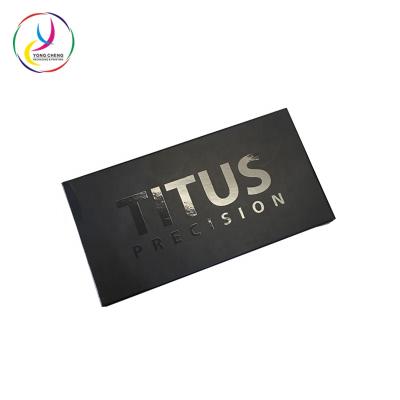 China Recyclable Cardboard Folding Black Color Box With UV Logo Paperboard Gift Packing Box for sale