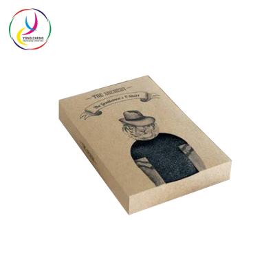 China Recyclable Kraft Paper Boxes Packaging For T Shirt Underwear Baby Clothing for sale