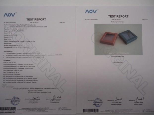 Test Report-AOV - Guangzhou Yihay Packing & Printing Co., Ltd.