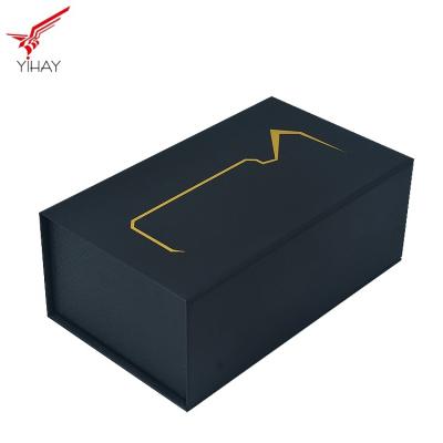 China Luxury Black Wine Packing Boxes Matte Lamination Book Shape Single Type for sale