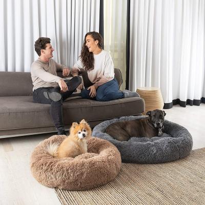 China Wholesale Custom Orthopedic Luxury Soft Plush Donut Pet Bed Sofa Cat Dog Pet Bed Warm Cushion Travel for sale