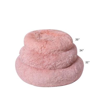 China Travel Ultra Soft Washable Dog Cat Cushion Bed Pet Beds Thickened Plush Donut Removable Pet Bed for sale