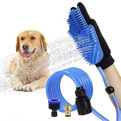 China Adjustable Pet Stocked Bathing Comb Brush Pet Massage Gloves for sale