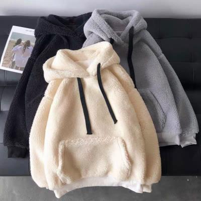 China Wonderful Polyester/Cotton OEM OED Lambswool Sweater Women Fleece Thickening Autumn And Winter Loose Hoodie New for sale