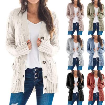 China QUICK DRY Cardigan Sweaters Tops 2020 Women's Autumn New Knit Loose Casual Solid Color V-Neck Jacket For Woman for sale