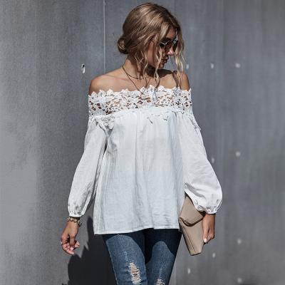 China 2021 autumn winter lace new women's pungent white blouse shirt anti-pilling tops for women for sale