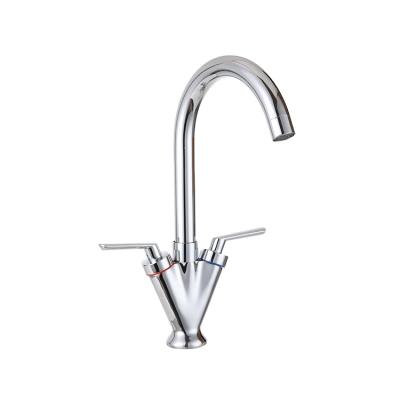 China LIRLEE Double Mixer Taps OEM ODM Durable Kitchen Faucet Handle Brass Mixer Tap Faucets for sale