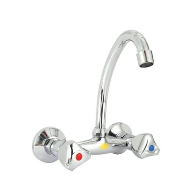 China 360 Degree Double Mixer Taps LIRLEE Wall Kitchen Mixers Kitchen Sink Faucet Handles Kitchen Faucet Water Taps for sale