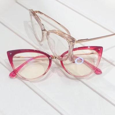 China Light And Fashion Fashion New Style Cat Model TR90  Eyeglasses Anti Blue Light Blocking Glasses Optical Frames Glasses for sale