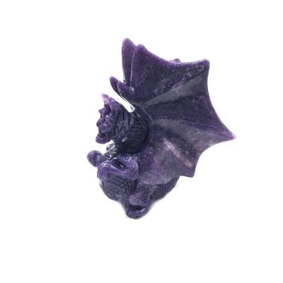 China China Quality Wholesale Natural Purple Dragon Mica Quartz Crystal Carving Flying Dragon for sale