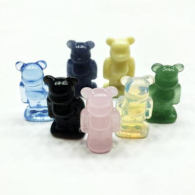 China Wholesale China Bear Natural Violence Crystal Quartz Carving Bear Crystal Animal Opens Decorative Gifts for sale