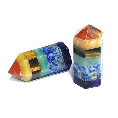 China Chakra Crystal Tower Natural Crystal Point 7 Point Stick China Hot Selling Product for sale