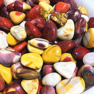 China China wholesale natural egg yolk gravel quartz polished mookiate rolling stone crystal home wedding decoration for sale